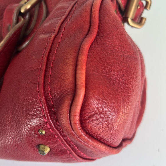 Chloe Paddington Red Leather Handbag Y2K - Picture 10 of 14